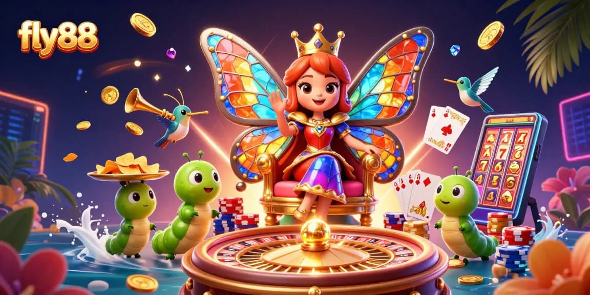 Experience thrilling gameplay at fly88 with vibrant casino elements and engaging characters.