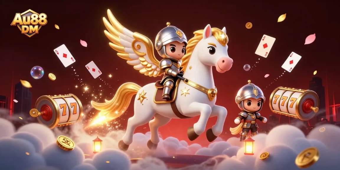 Experience exciting gameplay at Au88 DM with a vibrant 3D illustration showcasing a thrilling casino atmosphere.