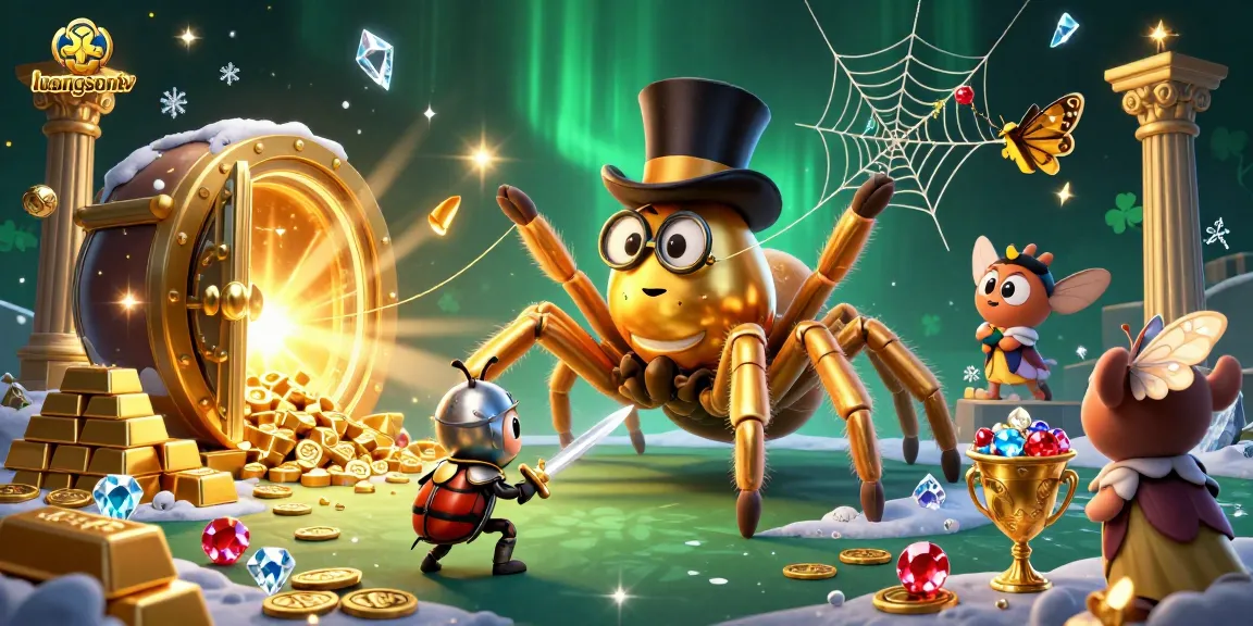 Experience thrilling gameplay with luongsontv's colorful casino illustration featuring vibrant characters and treasures.