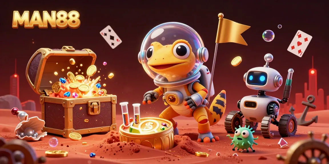 Experience the thrill of gaming with MAN88 at a hidden golden casino on Mars.
