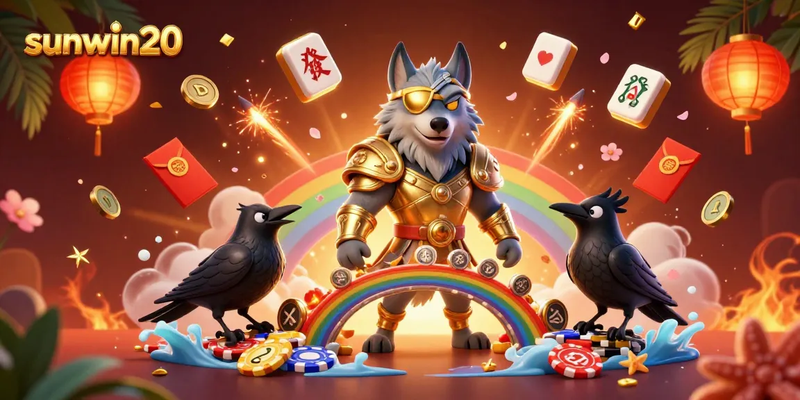Experience thrilling gameplay in the sunwin20 casino with Odin and his ravens amidst a vibrant jackpot scene.