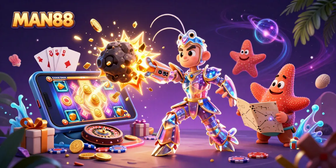 Engage with MAN88's thrilling gaming experience through dynamic 3D casino elements.