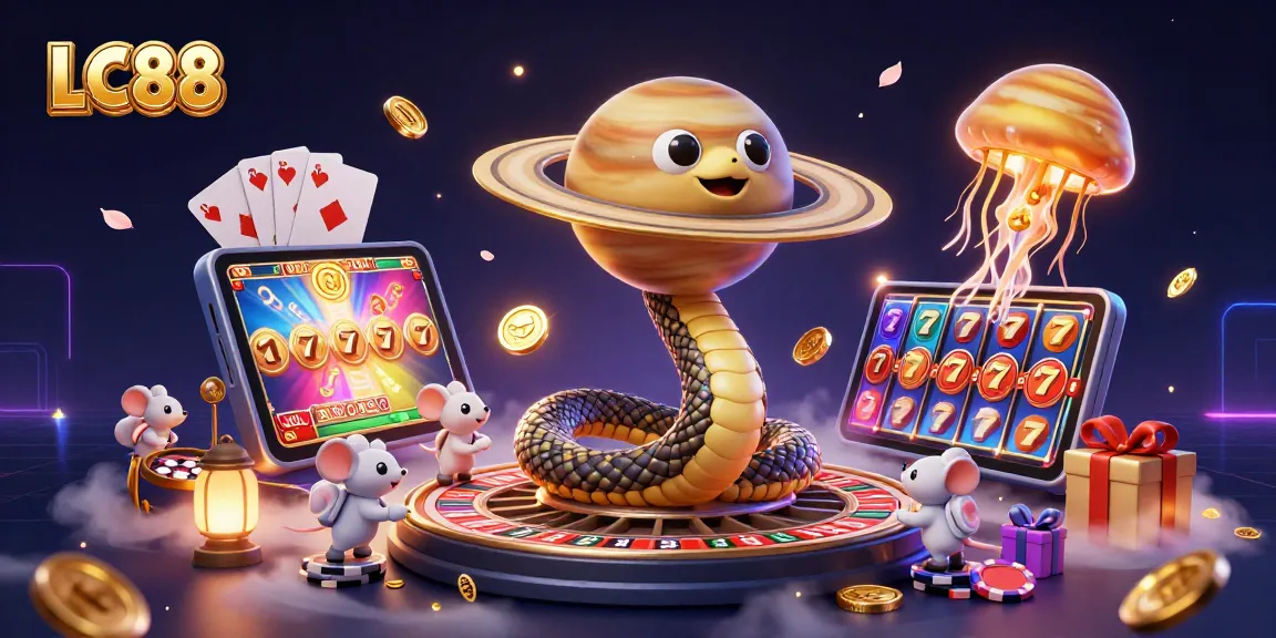 Experience excitement with LC88 in a vibrant casino scene featuring playful bets and colorful games.