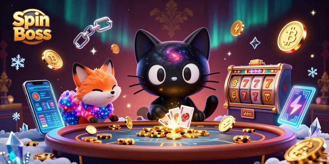Spin Boss brings thrilling casino action with a cosmic twist, featuring vibrant 3D characters.