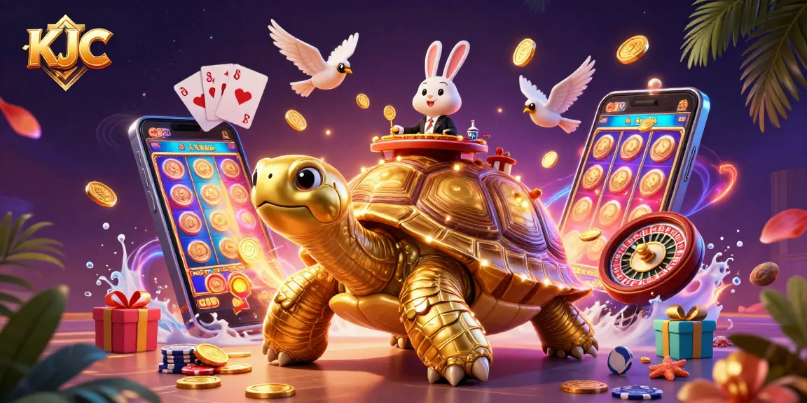 KJC Casino Experience: Join the fun at the golden tortoise casino with a rabbit dealer and golden coins!