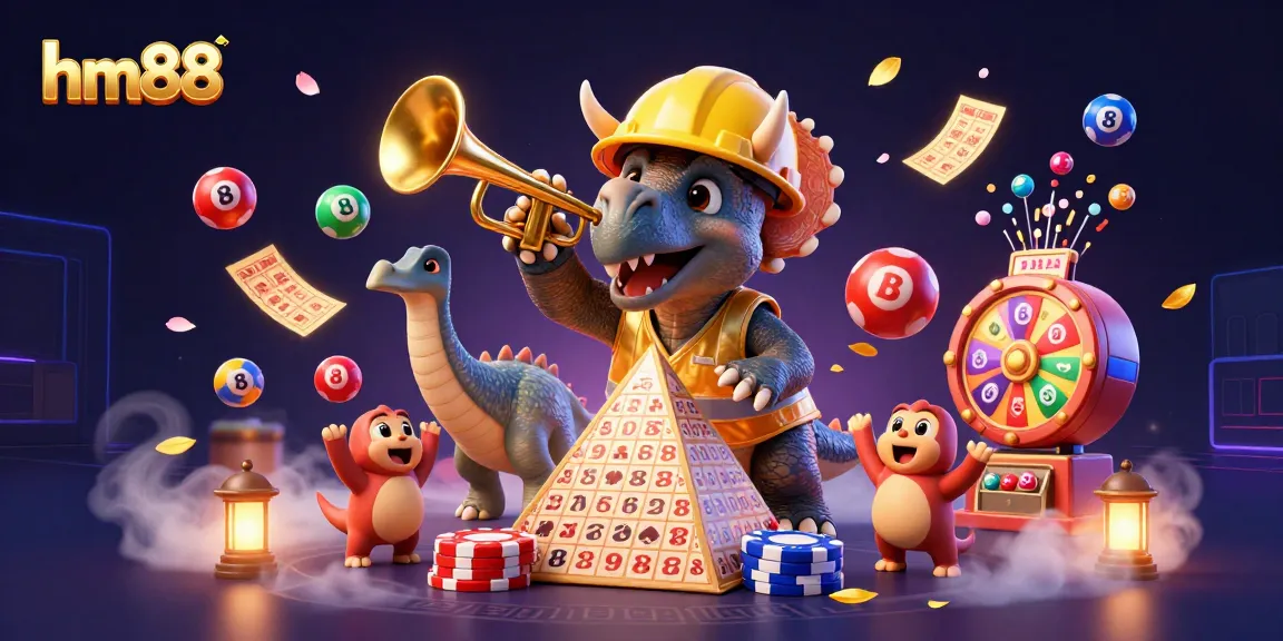 Experience the excitement of hm88 gambling with colorful elements and dynamic characters celebrating wins.