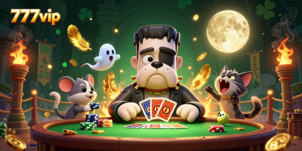 Engage in thrilling gameplay with 777vip's vibrant casino scene featuring iconic characters and elements.