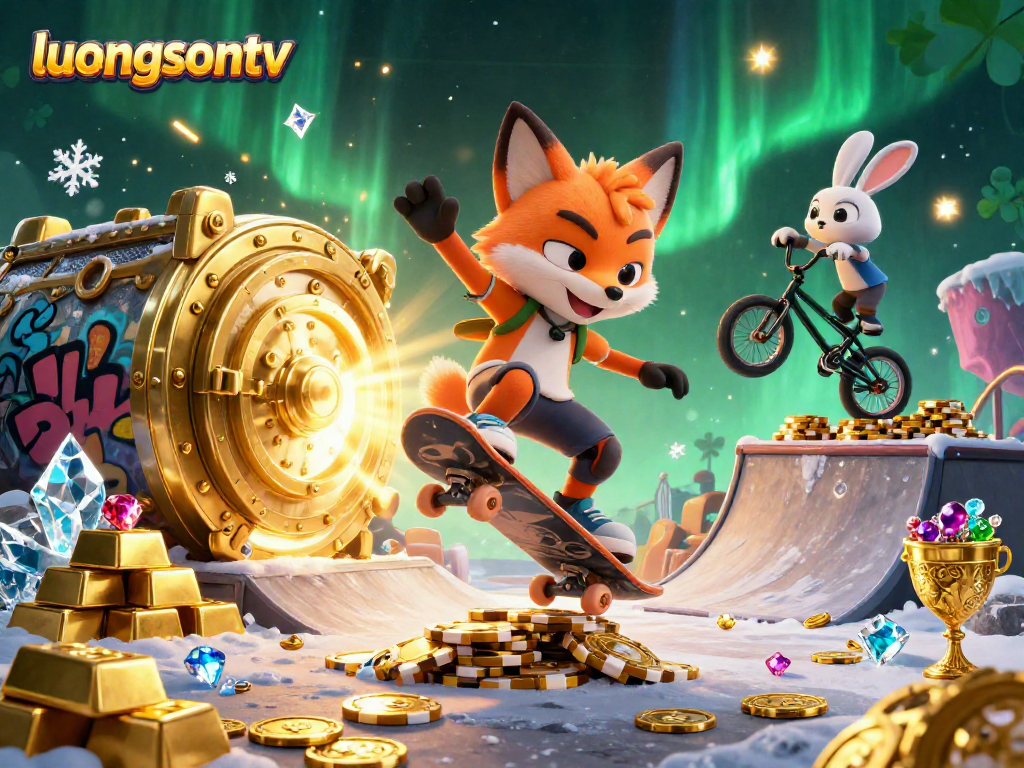 Experience thrilling gaming with luongsontv in a vibrant casino-inspired scene.