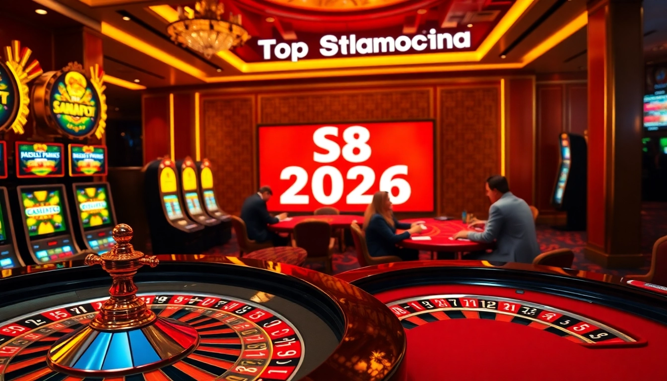 Experience the thrill at S8 top casino with vibrant roulette and slot machines.