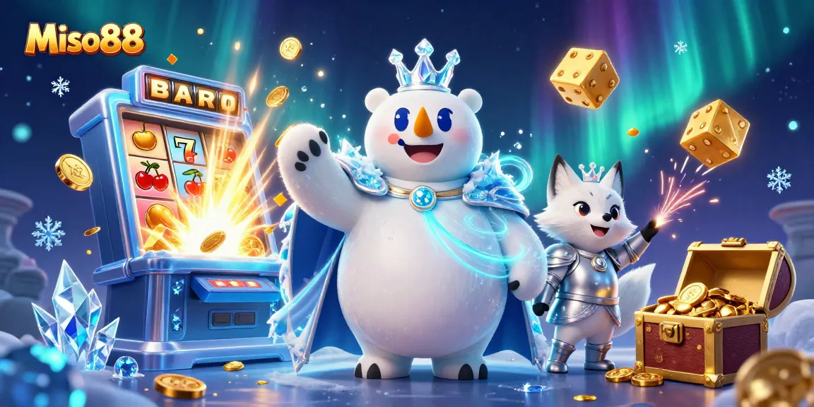 Experience big wins at Miso88 with a thrilling jackpot explosion in a vibrant 3D casino scene.
