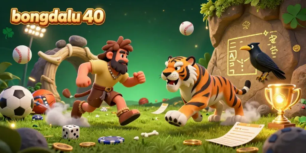 Place bets with bongdalu 40 at a prehistoric sports casino with dynamic elements and rich details.