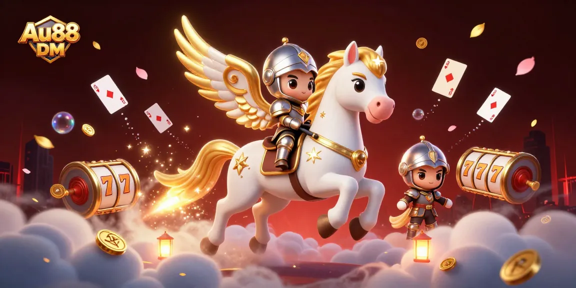Experience exciting gameplay at Au88 DM with a vibrant 3D illustration showcasing a thrilling casino atmosphere.