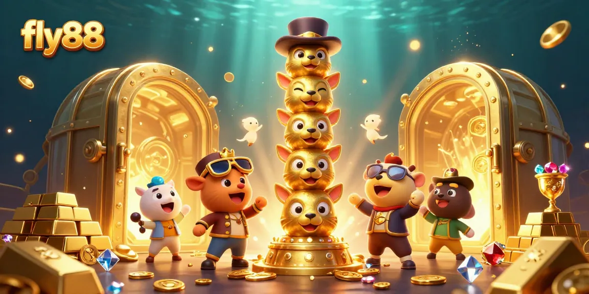 Experience the thrill of fly88 poker with vibrant 3D illustrations showcasing casino elements and excitement.