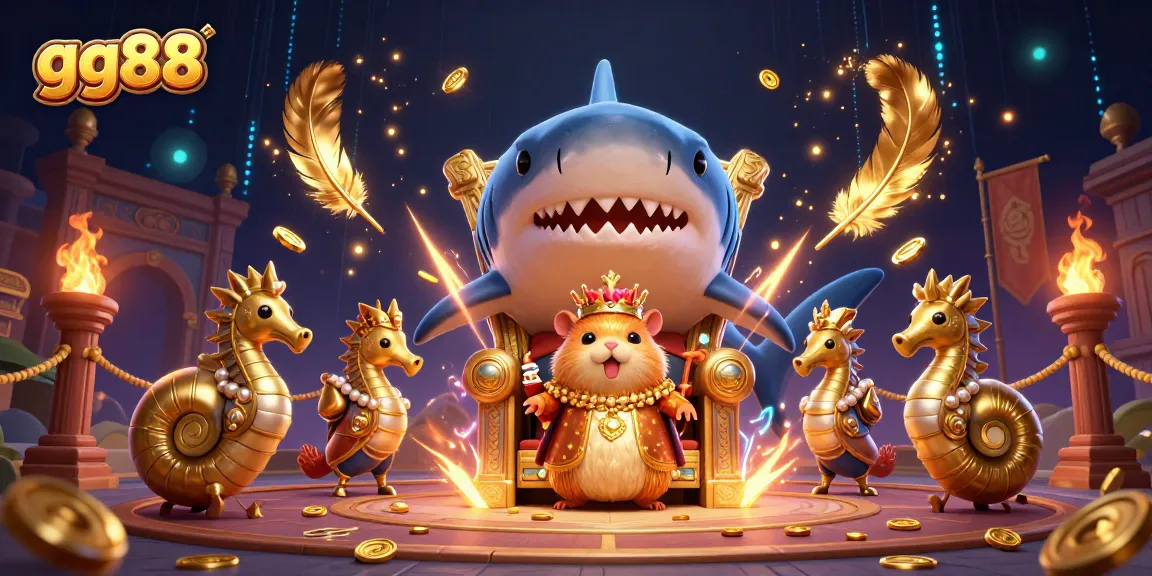 Engage with gg88's thrilling online gaming experience featuring a vibrant, dynamic cartoon scene.