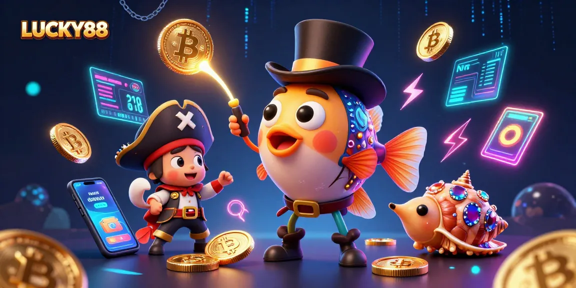 LUCKY88 attracts big wins with a vibrant underwater scene featuring an anglerfish, shrimp, and snail.