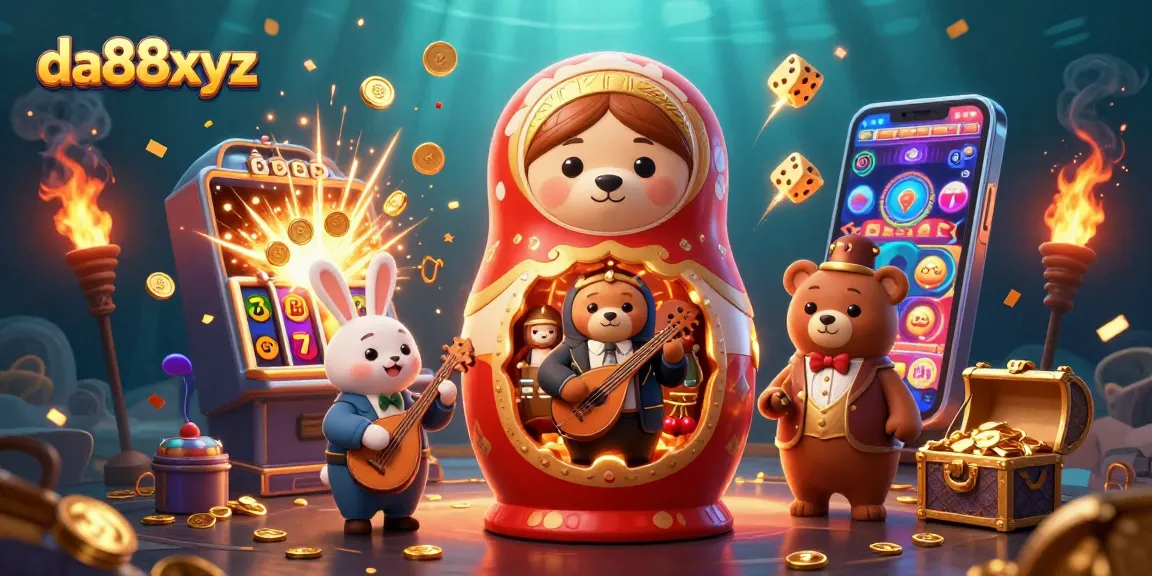 Engage with exciting casino gameplay at da88xyz featuring vivid 3D slot elements and festive characters.