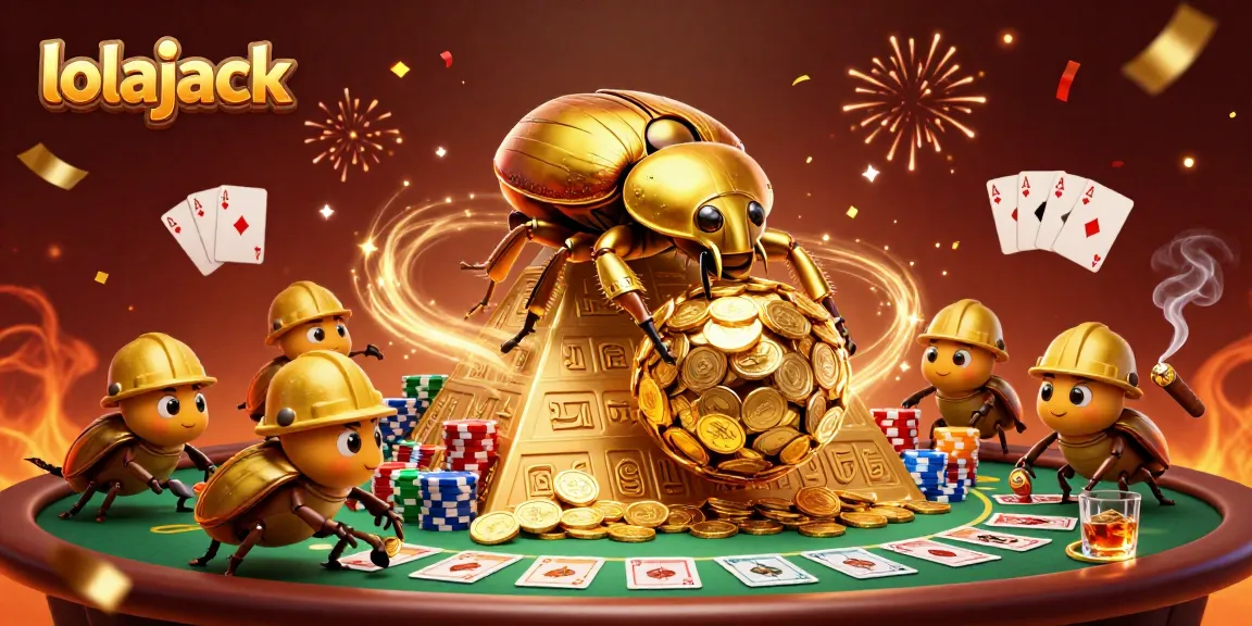 Play exciting games at lolajack with huge golden coins, poker elements and festive atmosphere
