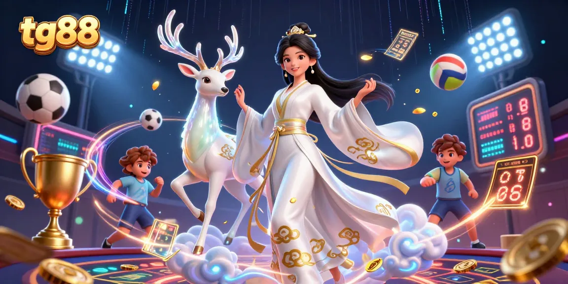 Experience the thrill of tg88 with dynamic sports betting elements and a captivating celestial theme.