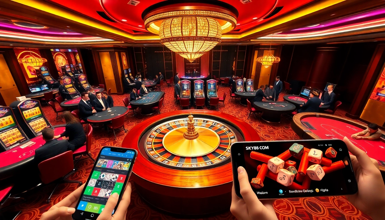 Experience the thrill of betting with SKY88 COM at luxurious casino tables and gaming interfaces.