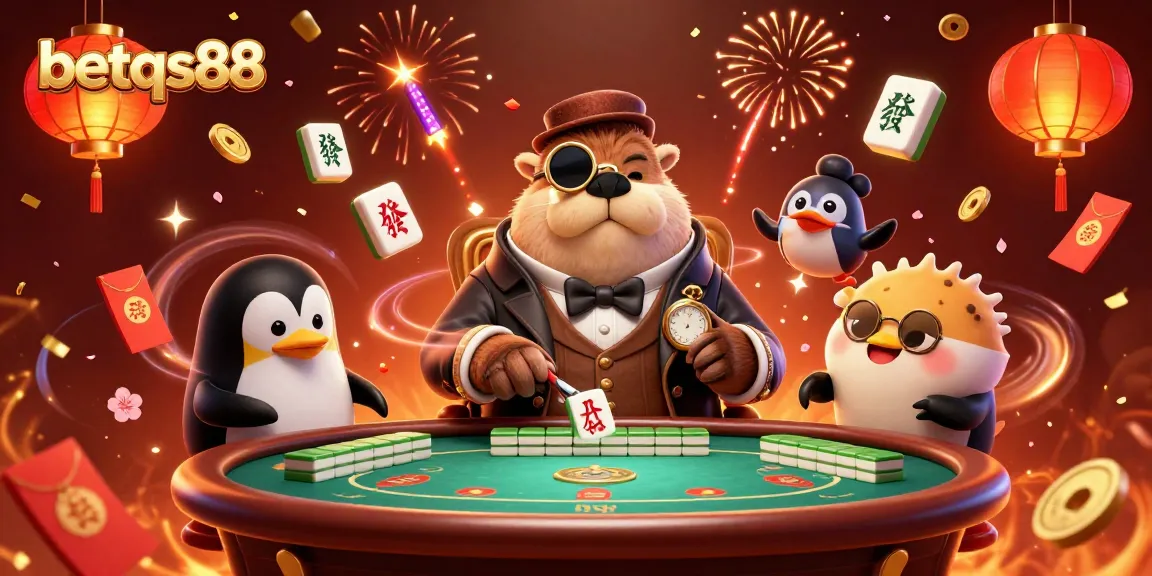 Engage in thrilling gameplay scenarios at betqs88, witnessing a poker showdown with cartoon characters.
