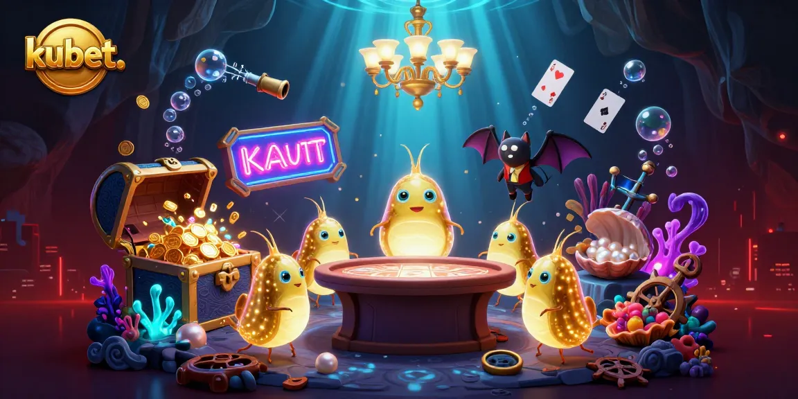 Experience the thrill of kubet. in an ultra-detailed 3D casino scene with glowworms and vibrant treasures.
